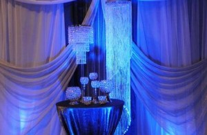 Crystal Decor and Fabric Backdrop