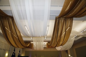 Gold and ivory ceiling drapery