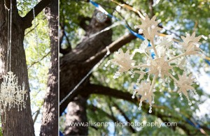 Hanging Chandelier Wedding Ceremony