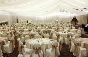Ivory and Gold wedding reception