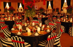 Black, white, and red banquet