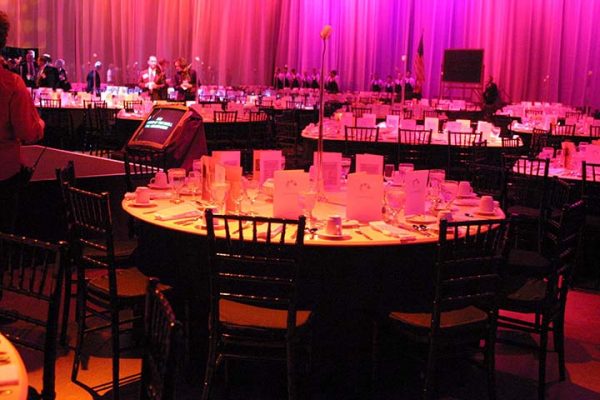 College Gala Table Setting