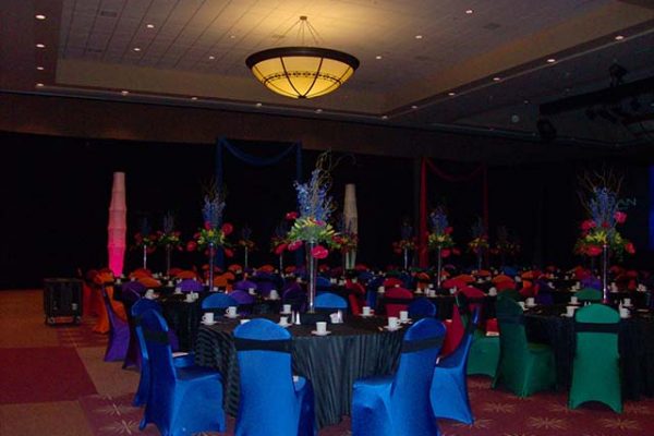 Colorful Seating and Centerpieces