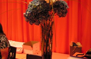 A simple but elegant floral arrangement set as an accent piece.