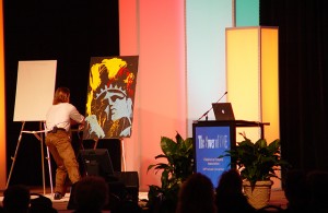 Erik Wahl Paints live on stage for a corporate Event