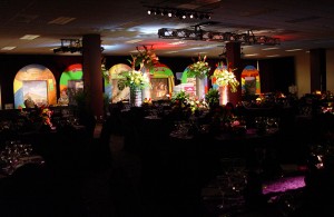 Fun and Funky stage decor for a corporate event.