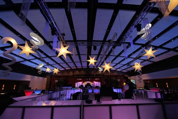 Inflatable Stars and Chandeliers Ceiling Decor