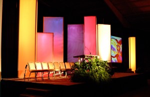 Lighted Towers Stage Decor