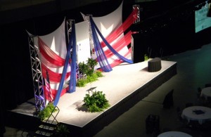Patriotic Stage Decor from Above